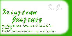 krisztian jusztusz business card